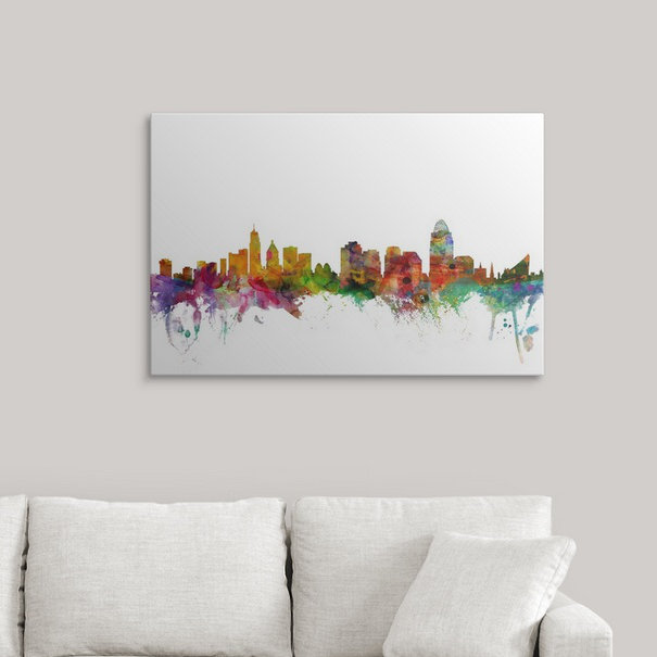 Ebern Designs Francy " Cincinnati, Ohio Skyline " by Michael Tompsett
